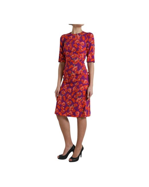 Dolce & Gabbana Red Midi Dresses
