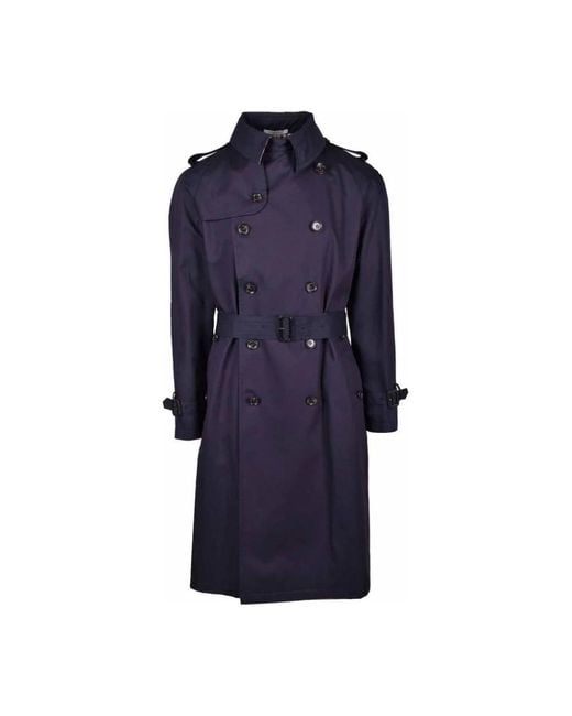 Aquascutum Trench Coats in Blue for Men | Lyst