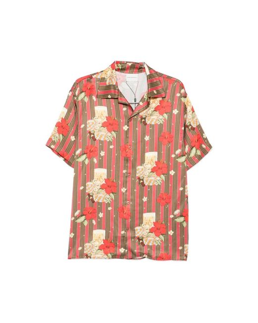 Drole de Monsieur Red Short Sleeve Shirts for men
