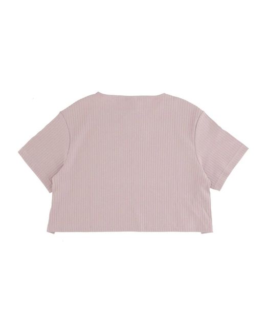 Nike Fitness ,Roze ,Katoen Rib Jersey Cropped Top in het Pink