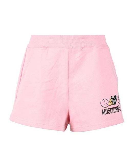 Denim Shorts di Moschino in Pink