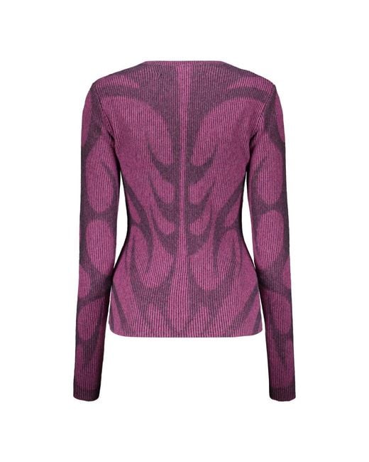PAOLINA RUSSO Purple Round-Neck Knitwear