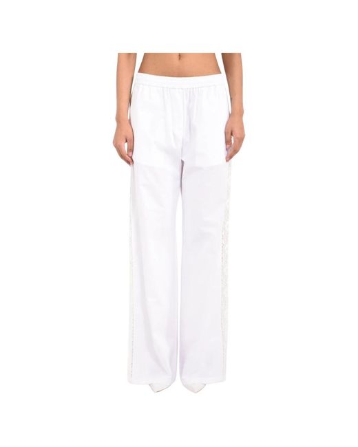 MSGM Broeken ,Wit ,Katoen Wide Broeken in het White