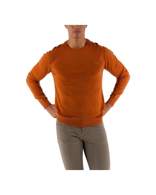Guess Brown Round-Neck Knitwear for men