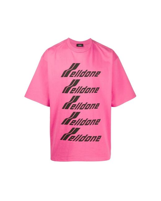 T-shirt e polo rosa stampati di we11done in Pink da Uomo