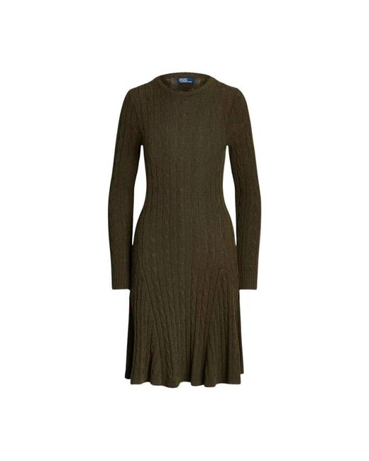 Ralph Lauren Green Olivgrünes Strickkleid