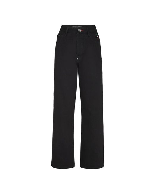 Philipp Plein Straight Fit Jeans Basic in het Black