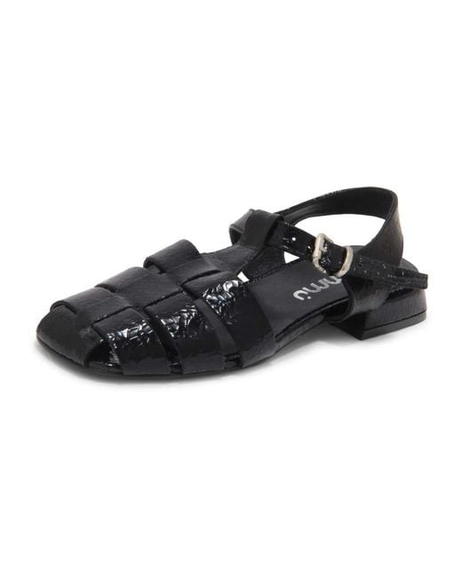 Mimmu M023M2 Crackle Sandal in het Black