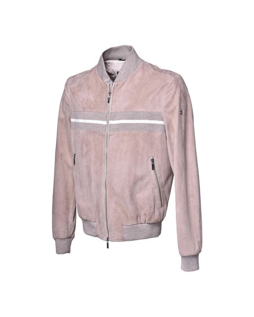 Baldinini Pink Leather Jackets for men