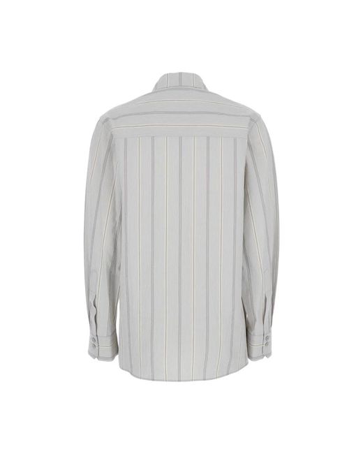 Low Classic Overhemden ,Blauw ,Katoen Gestreept Klassiek Overhemd in het Gray