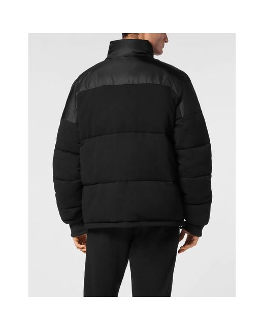 Philipp Plein Fitness ,Zwart ,Nylon Down Jacket in het Black voor heren