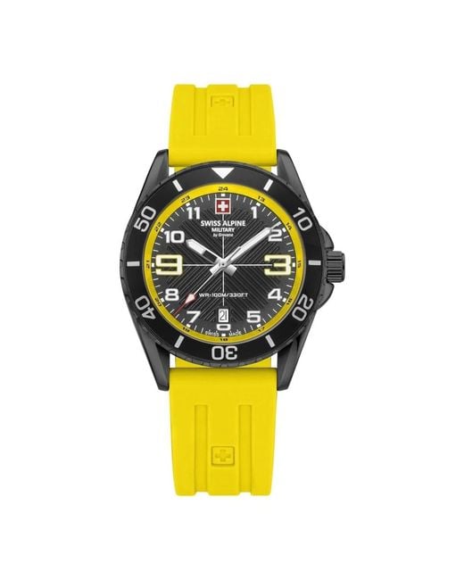Swiss Alpine Military Metallic Herren Armbanduhr Taucheruhr Raptor Gelb 7029.1878