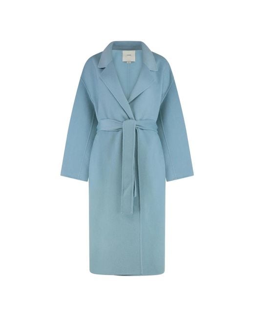 Calvin Klein Blue Belted Coats