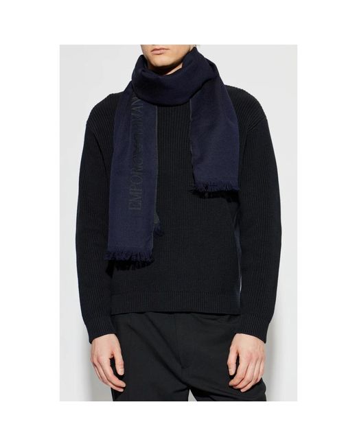 Emporio Armani Blue Winter Scarves for men