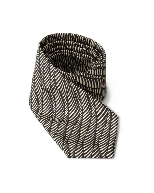 Cravatta in seta con stampa zebra di Giorgio Armani in Black da Uomo
