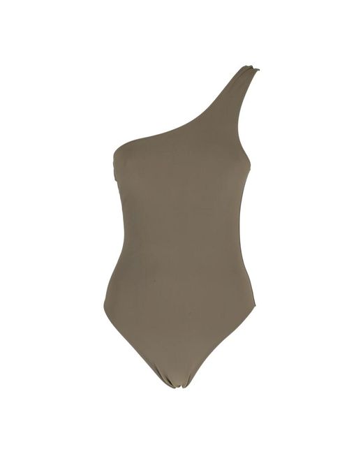 Lido Badmode ,Groen ,Elegante One Shoulder Jurk in het Brown