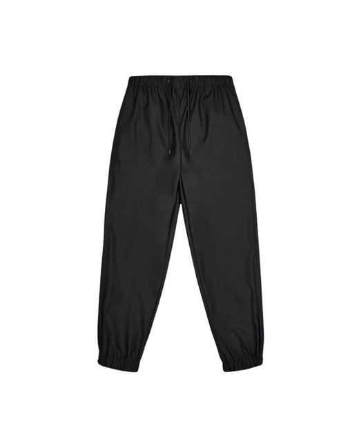 Rains Black Straight Trousers