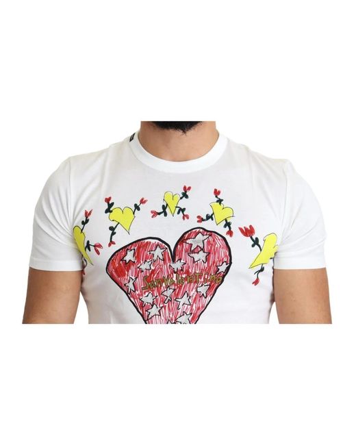 Dolce & Gabbana Valentine print crew neck t-shirt in White für Herren