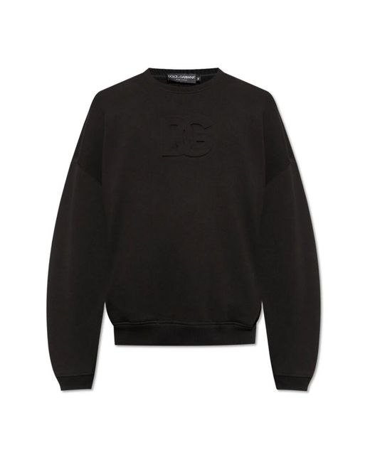 Dolce & Gabbana Sweatshirt mit geprägtem logo in Black für Herren