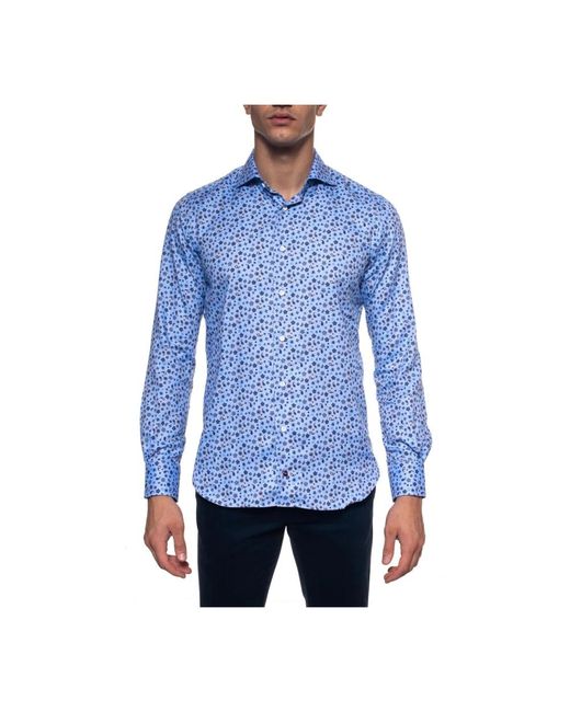 Camicia con stampa paisley e colletto francese di Carrel in Blue da Uomo