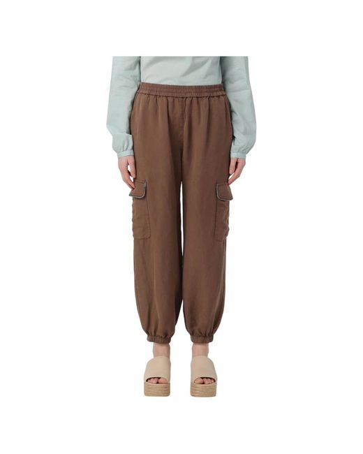 Pantaloni cargo fluidi di Bazar Deluxe in Brown