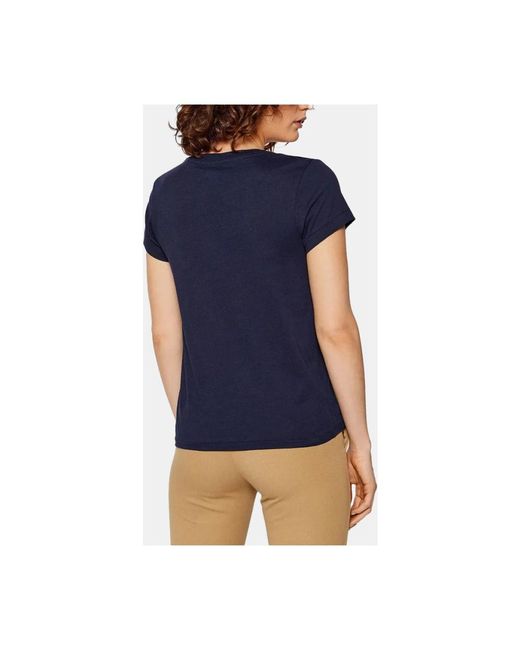 Ralph Lauren Blue Elegantes v-ausschnitt baumwoll-t-shirt