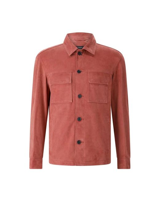 Arma Red Leather Jackets for men