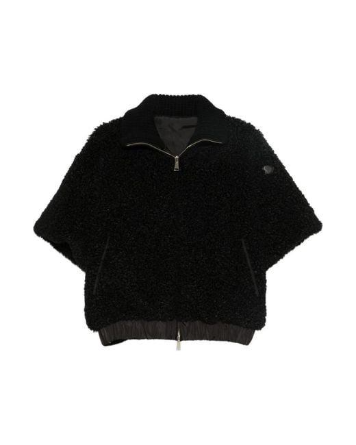 Moncler Jassen ,Zwart ,Polyester Omkeerbare Cape in het Black
