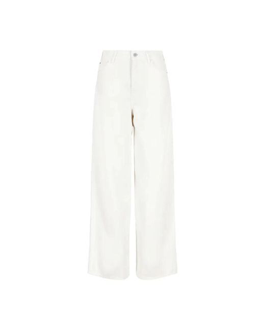 Emporio Armani White Wide Trousers