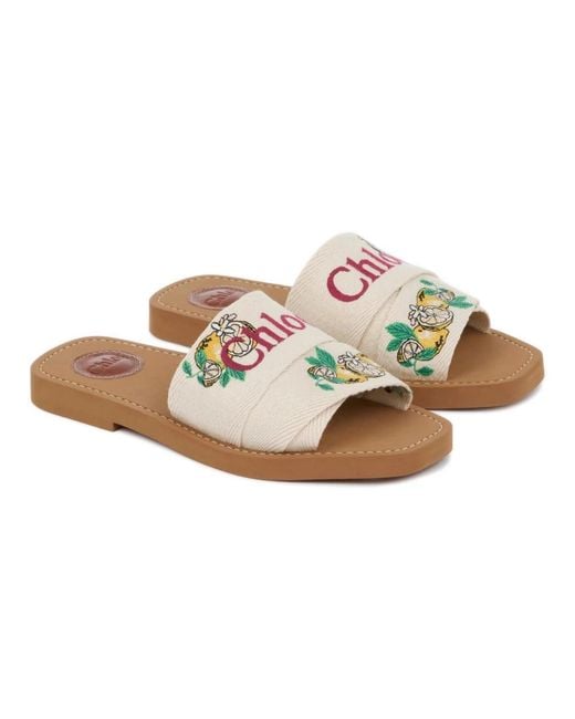 Chloé White Woody Mule