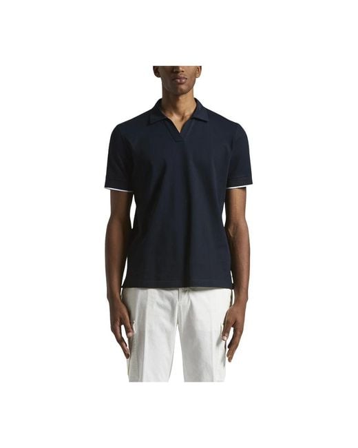 Peserico Leichtes Supima-Baumwoll-Piqué-Poloshirt in Black für Herren