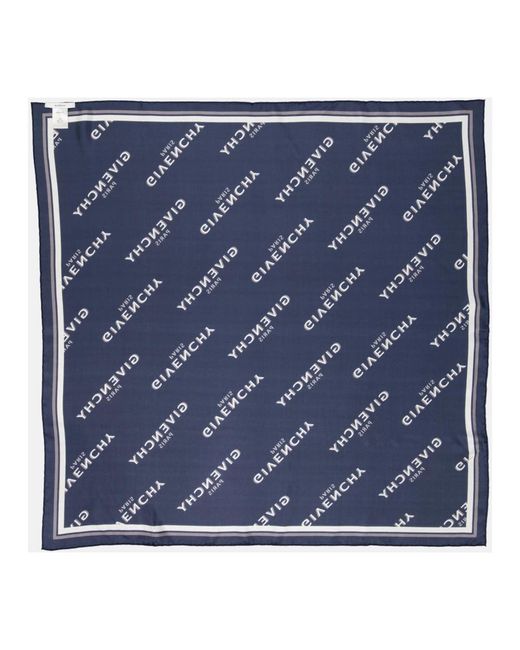 Givenchy Blue Marineblauer Schatten Seidenschal