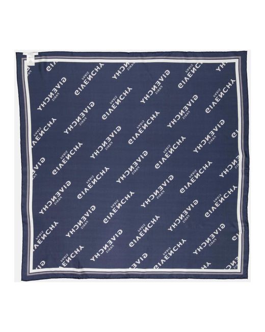 Givenchy Accessoires ,Blauw Blauw Schaduw Zijden Sjaal in het Blue