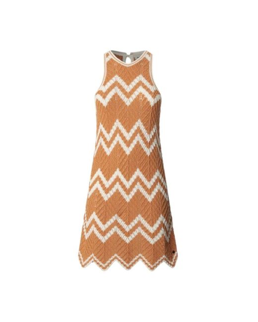 Pepe Jeans Brown Lässiges Kleid Mit Relaxter Passform Gewaschenes