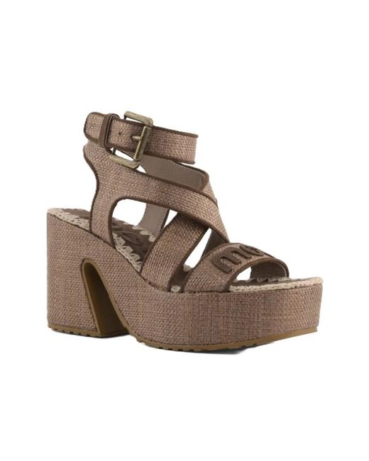 Mou Brown High Heel Sandals