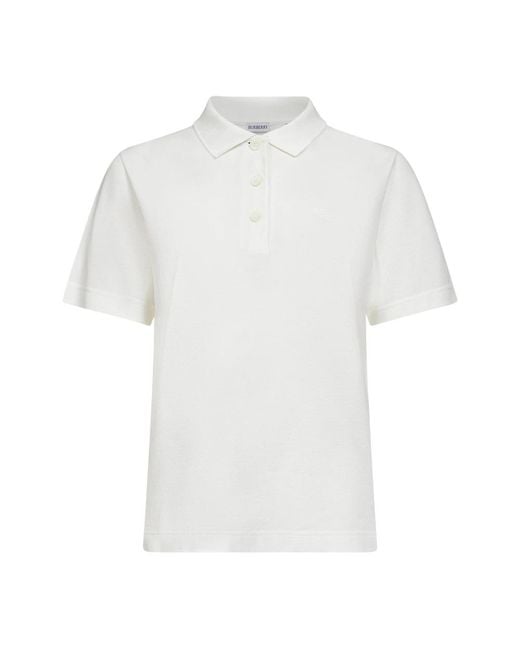 Burberry White Polo Shirts