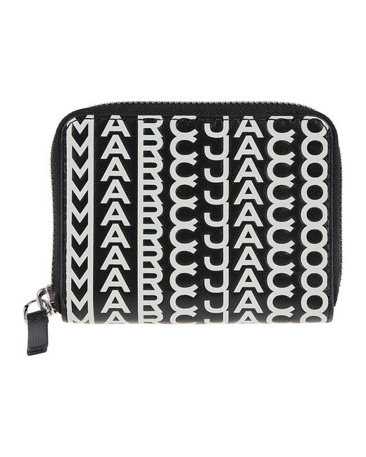 Marc Jacobs Black Stilvolle zip around wallet für organisierte karten und bargeld