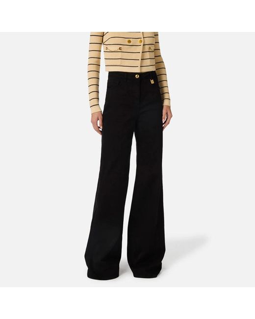 Elisabetta Franchi Black Wide Trousers