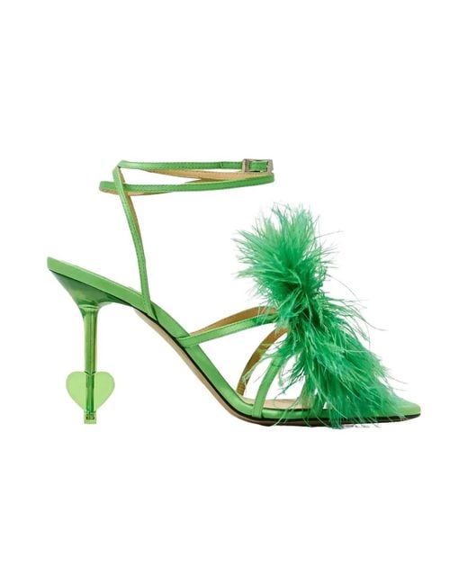 Mach & Mach Groene Sandalen Met Hoge Hak En Decoratieve Hak in het Green