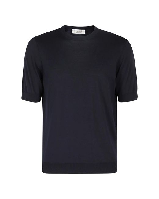 FILIPPO DE LAURENTIIS Baumwoll-Krepp-Kragenhemd in Black für Herren