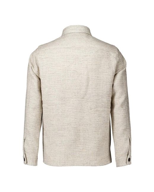 Profuomo Hellgraues Langarmhemd in Natural für Herren