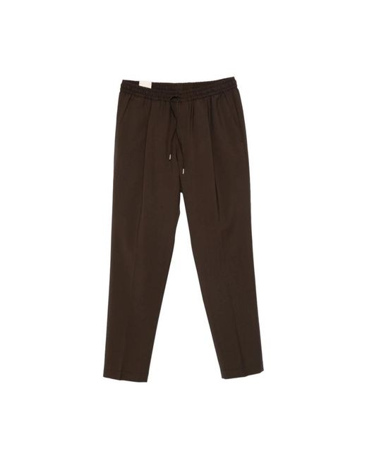 BRIGLIA Brown Straight Trousers for men
