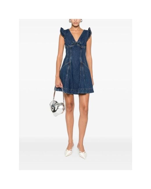 Self-Portrait Blue Short Dresses