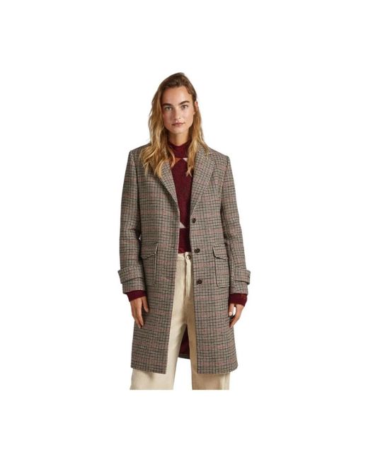 Pepe Jeans Brown Single-Breasted Coats