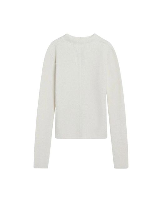 Rick Owens Gerippter Rollkragenpullover in White für Herren