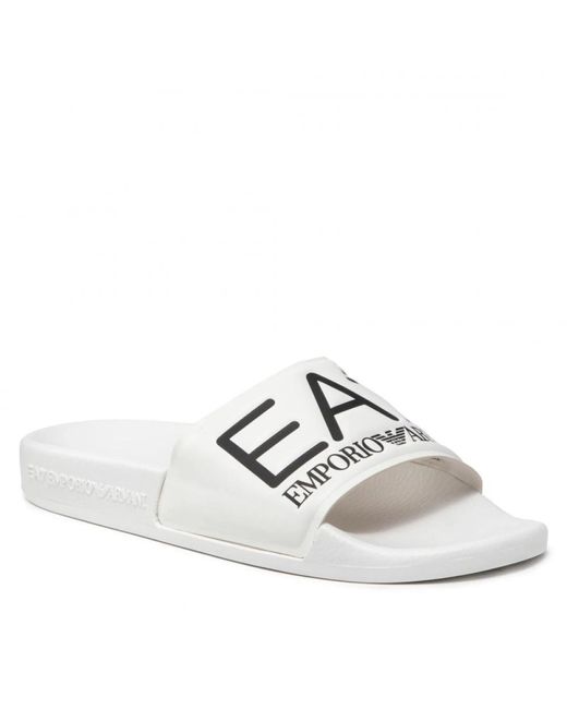 EA7 White Sliders for men