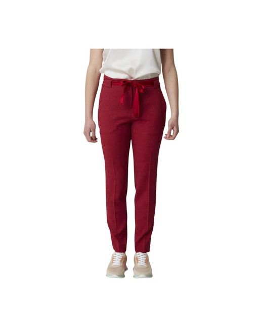 Via Masini 80 Red Slim-Fit Trousers