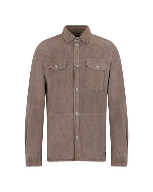 Moorer Brown Casual Shirts for men