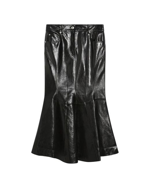 Max Mara Leather Skirts in het Black