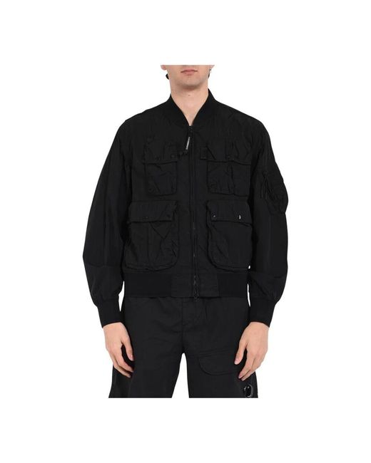 C P Company Multipocket V-Ausschnitt Jacke in Black für Herren